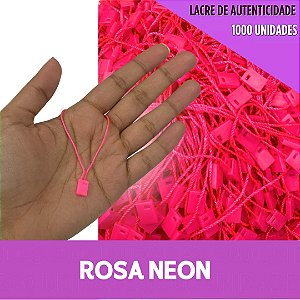 1000 Lacre de Autenticidade Inviolável - 18cm - P/Tag Cor:ROSA-NEON-03