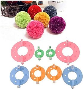 Kit Faz Pom Pom La - 8pcs - 4 Medidas Artesanato Ref: CL-02