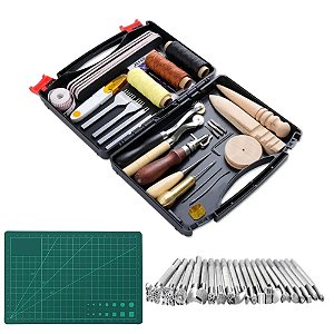 Kit Profissional Para Couro 50 Peças Groover Selos Maleta Ref: CL-35
