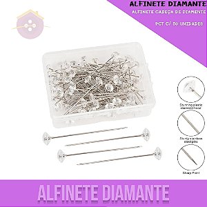 50 Alfinetes Cabeça de Diamante - Strass, Bijuterias, Joias, Buquê de Noiva