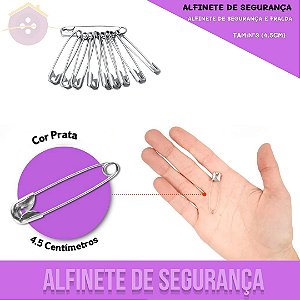 Alfinete De Segurança e Fralda - Prata - Blister C/100 Unid. TAM:Nº3 (4.5cm)