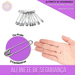 Alfinete De Segurança e Fralda - Prata - Blister C/100 Unid. TAM:Nº000 (2cm)
