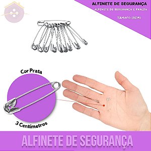 Alfinete De Segurança e Fralda - Prata - Blister C/100 Unid. TAM:Nº0 (3cm)