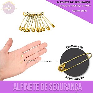 Alfinete De Segurança e Fralda - Ouro - Blister C/100 Unid. TAM:Nº0 (3cm)
