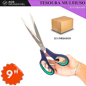 12 Tesouras Multiuso P/Costura e Artesanato - TAM 09"
