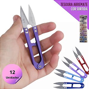 12 Tesouras de Arremate Tecelão - Cabo de Metal