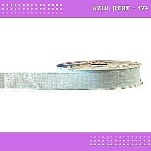 Fita Xadrez N°3 - 15mm - Rolo c/10 Mts Laços Junina Natalina COR:AZUL-BEBE-177
