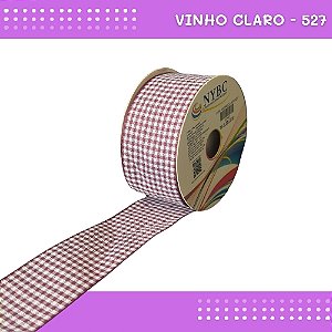 Fita Xadrez N°9 - 38mm - Rolo c/10 Mts Laços Junina Natalina COR:VINHO-CLARO-527