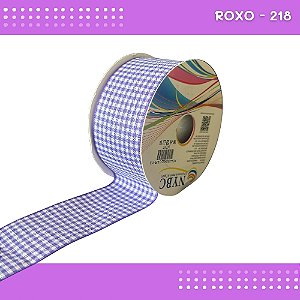 Fita Xadrez N°9 - 38mm - Rolo c/10 Mts Laços Junina Natalina COR:ROXO-218
