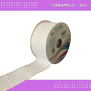 Fita Xadrez N°9 - 38mm - Rolo c/10 Mts Laços Junina Natalina COR:CARAMELO-267