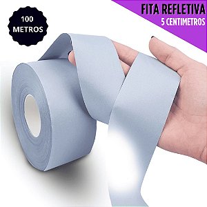 Fita Refletiva Prata P/ Uniformes Epi's - Rolo C/ 100 Mts Tam: 5.0cm