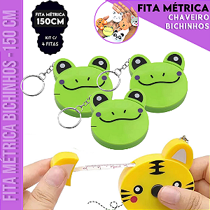 Kit 4 Fitas Métrica Sapinho Trena - 150cm - Retrátil Costura Patchwork