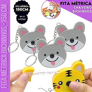 Kit 4 Fitas Métrica Cachorrinho Trena - 150cm - Retrátil Costura Patchwork