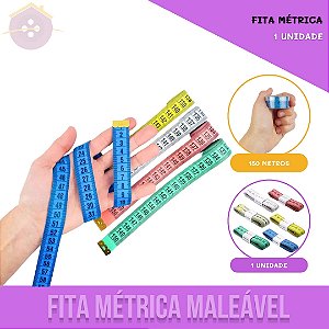 Fita Métrica 150cm Maleável - P/Modelagem, Costura, Fitness -  Unidade