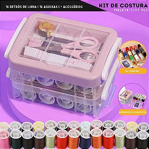 Kit De Costura Maletinha A - 25 Pçs + Maleta Organizadora