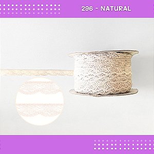 Renda De Poliamida R001 - 09mm - Rolo C/ 50 Mts Cor:Natural-296