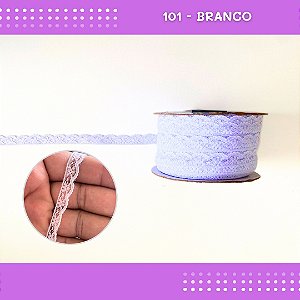 Renda De Poliamida R001 - 09mm - Rolo C/ 50 Mts Cor:Branco-101