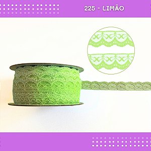 Renda De Poliamida R002 - 20mm - Rolo C/ 50 Mts Cor:Verde-Limao-225