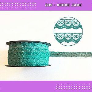 Renda De Poliamida R002 - 20mm - Rolo C/ 50 Mts Cor:Verde-Jade-539