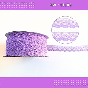 Renda De Poliamida R002 - 20mm - Rolo C/ 50 Mts Cor:Lilas-164