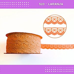 Renda De Poliamida R002 - 20mm - Rolo C/ 50 Mts Cor:Laranja-523