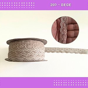 Renda De Poliamida R002 - 20mm - Rolo C/ 50 Mts Cor:Bege-297