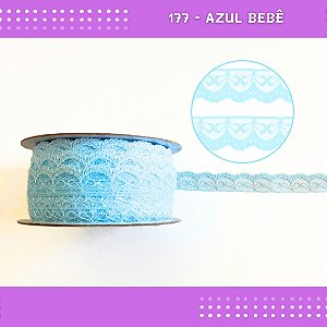 Renda De Poliamida R002 - 20mm - Rolo C/ 50 Mts Cor:Azul-Bebe-177
