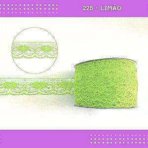 Renda De Poliamida R003 - 40mm - Rolo C/ 50 Mts Cor:Verde-Limao-225