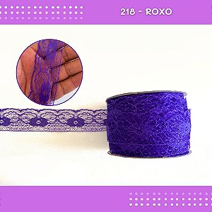 Renda De Poliamida R003 - 40mm - Rolo C/ 50 Mts Cor:Roxo-218