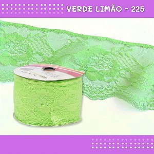 Renda De Poliamida R005 - 90mm - Rolo C/ 50 Mts - Cor:Verde-Limao-225