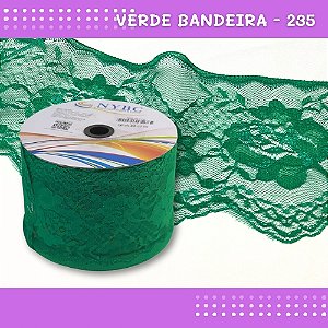 Renda De Poliamida R005 - 90mm - Rolo C/ 50 Mts - Cor:Verde-Bandeira-235