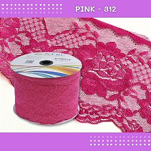 Renda De Poliamida R005 - 90mm - Rolo C/ 50 Mts - Cor:Pink-312