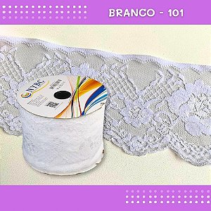 Renda De Poliamida R005 - 90mm - Rolo C/ 50 Mts - Cor:Branco-101