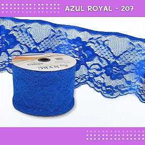 Renda De Poliamida R005 - 90mm - Rolo C/ 50 Mts - Cor:Azul-Royal-207