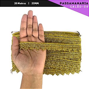 Fita Passamanaria Galao-04 - Tam: 20mm - Rolo C/20 Mts Cor:Ouro