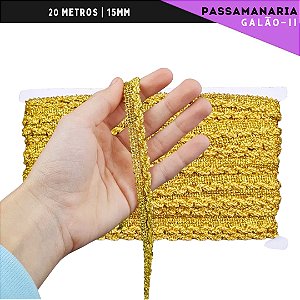 Fita Passamanaria Galao-11 - Tam: 15mm - Rolo C/20 Mts Cor:Ouro
