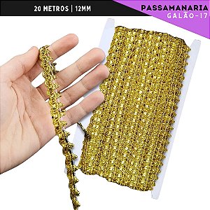 Fita Passamanaria Galao-17 - Tam: 12mm - Rolo C/20 Mts Cor:Ouro