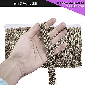 Fita Galão Passamanaria - 20mm - Ref:Galao-29 - Rolo C/20 Mts Cor:Ouro-Velho