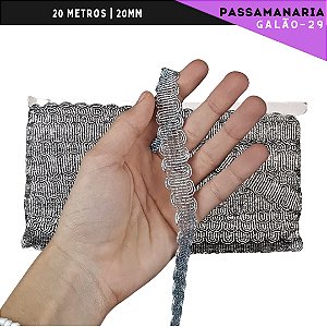 Fita Galão Passamanaria - 20mm - Ref:Galao-29 - Rolo C/20 Mts Cor:Onix