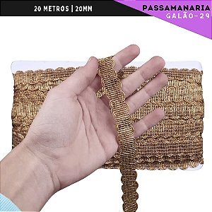 Fita Galão Passamanaria - 20mm - Ref:Galao-29 - Rolo C/20 Mts Cor:Cobre