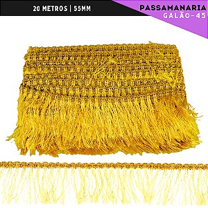 Fita Galão Passamanaria - 50mm - Ref:Galao-45 - Rolo C/20 Mts Cor:Ouro