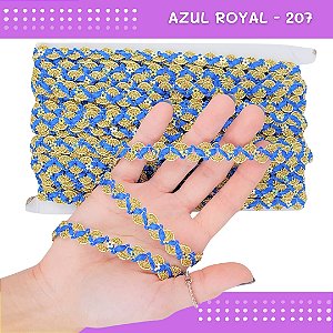 Fita Galão Passamanaria - 12mm - Ref:Galao-49 - Rolo C/20 Mts Cor:Azul-Royal-207