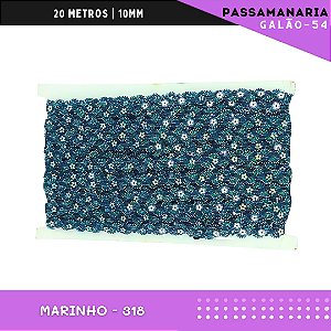 Fita Galão Passamanaria Ref:Galao-54-10mm - Rolo C/20 Mts Cor:Marinho-318