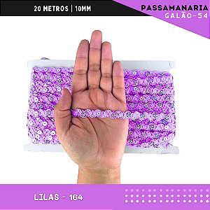 Fita Galão Passamanaria Ref:Galao-54-10mm - Rolo C/20 Mts Cor:Lilas-164