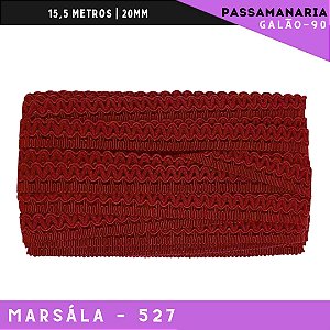 Fita Galão Passamanaria Galao-90 - 20mm - Rolo C/15,5 Mts Cor:Mársala-527
