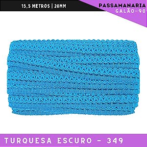 Fita Galão Passamanaria Galao-90 - 20mm - Rolo C/15,5 Mts Cor:Turquesa-Escuro-349
