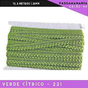 Fita Galão Passamanaria Galao-90 - 20mm - Rolo C/15,5 Mts Cor:Verde-Citrico-221