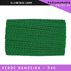 Fita Galão Passamanaria Galao-90 - 20mm - Rolo C/15,5 Mts Cor:Verde-Bandeira-540