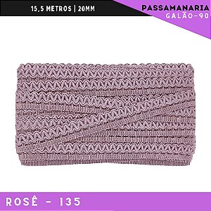 Fita Galão Passamanaria Galao-90 - 20mm - Rolo C/15,5 Mts Cor:Rose-135