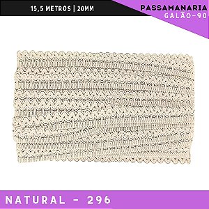 Fita Galão Passamanaria Galao-90 - 20mm - Rolo C/15,5 Mts Cor:Natural-296